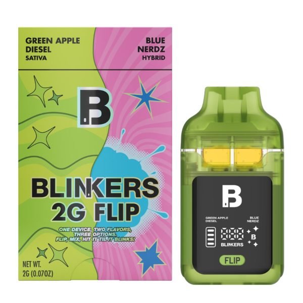 Green Apple & Blue Nerdz - Blinkers Flip Disposable 2G - Blinkers - DC LLC