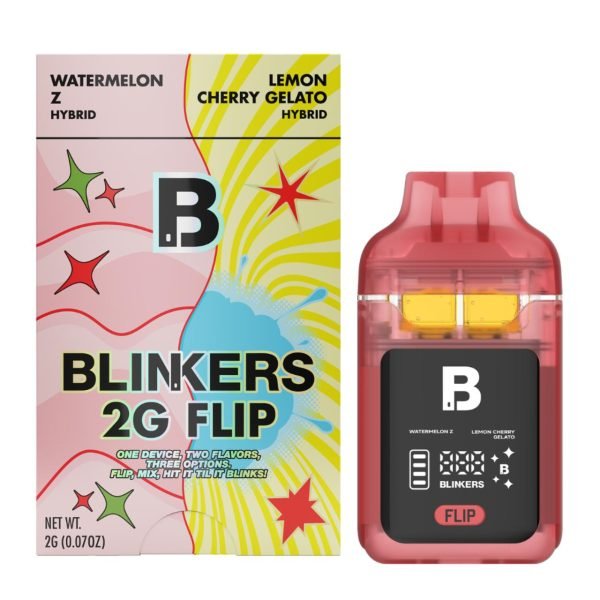 Watermelon Z & Lemon Cherry Gelato - Blinkers Flip Disposable 2G - Blinkers - DC LLC