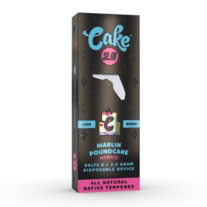 Marlin Poundcake - CAKE Delta 8 Live Resin Disposable Vape 2G - Cake - DC LLC