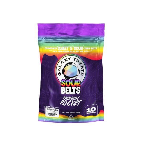 Rainbow Rocket - Galaxy Treats Sour Belts Gummies 3000MG - Galaxy Treats - DC LLC