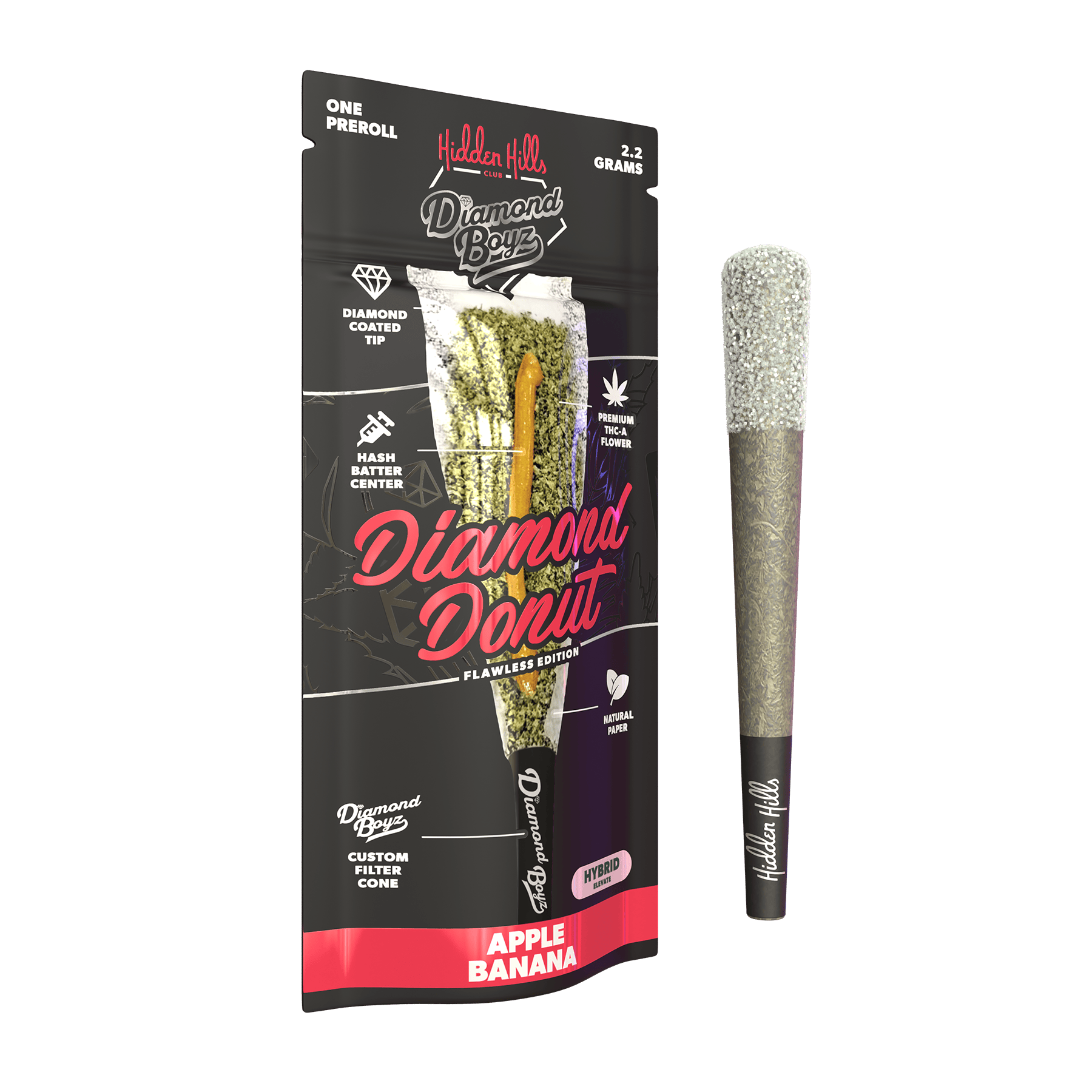 Apple Banana - Hidden Hills Diamond Donut Pre - Rolls 2.2G - Hidden Hills - DC LLC
