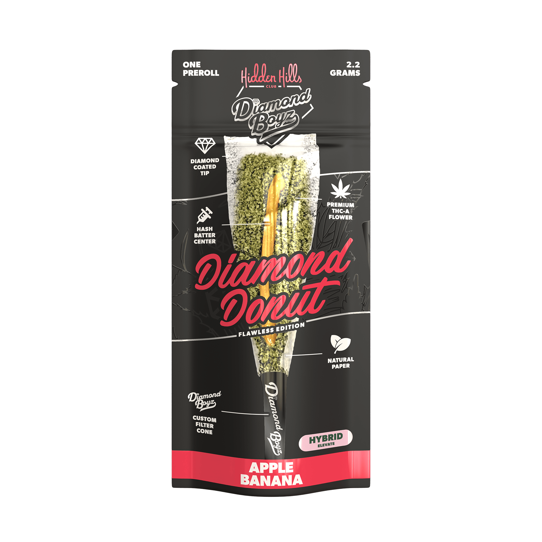 Apple Banana - Hidden Hills Diamond Donut Pre - Rolls 2.2G - Hidden Hills - DC LLC