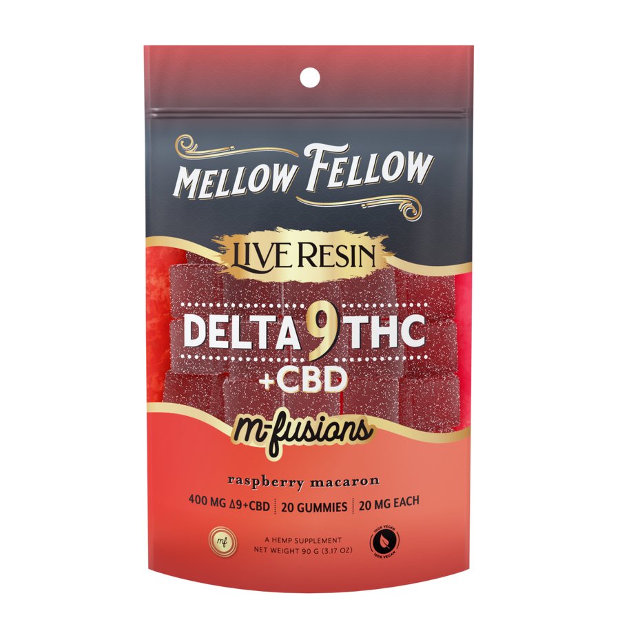 Raspberry Macaron - Mellow Fellow Delta - 9 Live Resin Gummy 400MG - Mellow Fellow - DC LLC