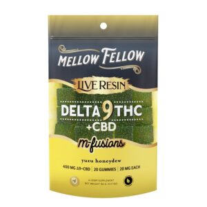 Yazu Honeydew - Mellow Fellow Delta - 9 Live Resin Gummy 400MG - Mellow Fellow - DC LLC