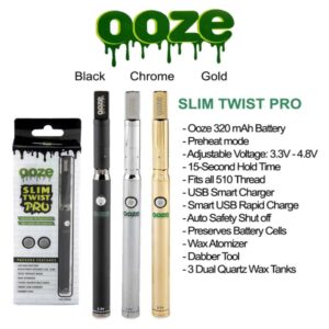 Ooze Slim Twist Pro with Variable Voltage Vaporizer - Ooze - DC LLC