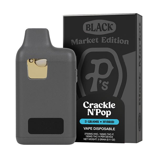 Crackle N'Pop - Pushin P's Black Disposable 3G - Pushin Ps - DC LLC