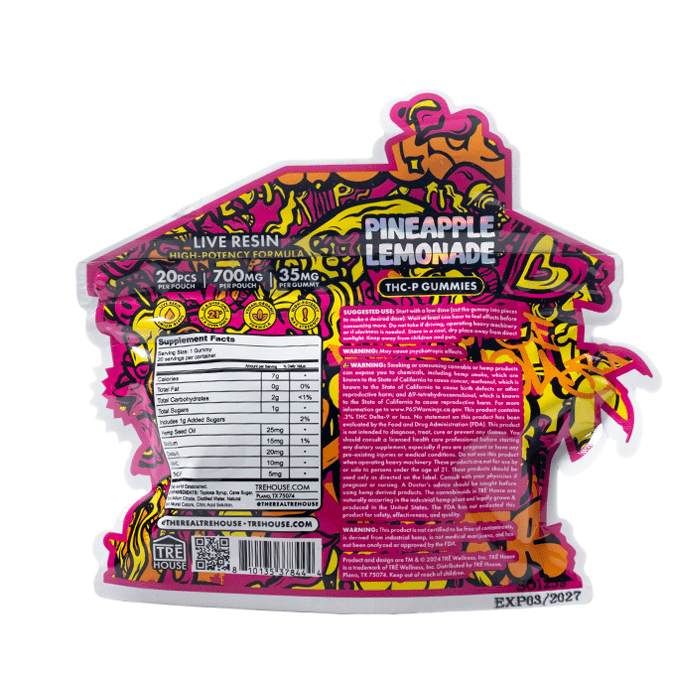 Pineapple Lemonade - Tre House THCP Live Resin Gummies 700MG - TRE House - DC LLC