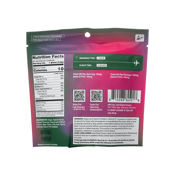 Sour Blueberry - Urb Getaway Jamaica D9 Gummies 350MG - Urb - DC LLC
