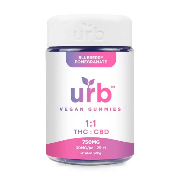 Blueberry Pomegranate - Urb 1:1 THC CBD Gummies 750MG - Urb - DC LLC