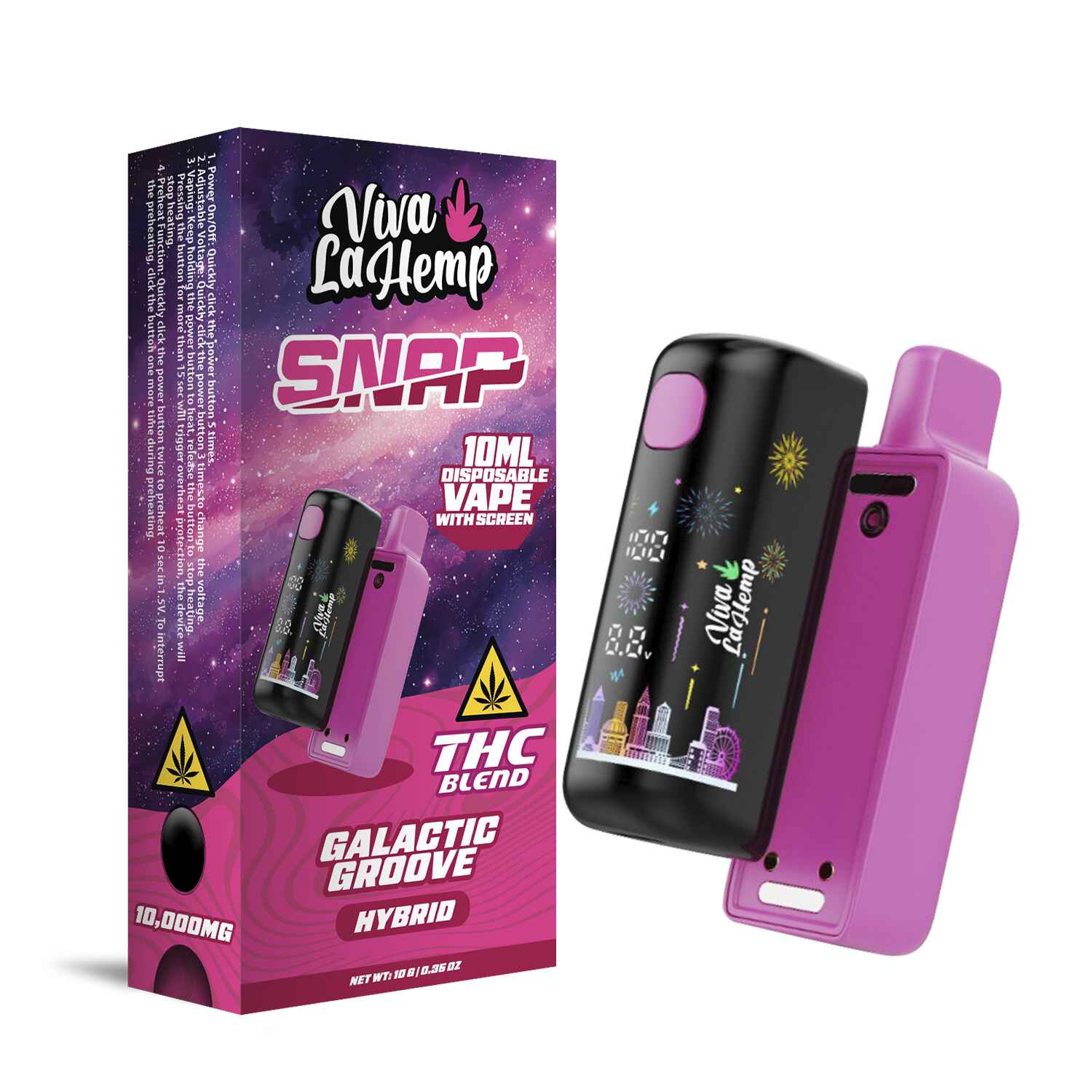 Galactic Groove - Viva La Hemp Snap Disposable Vape 10G - Viva La Hemp - DC LLC