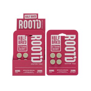 Strawberry - Half Bak'd Root'd Kratom 800mg - Half Bak'd - DC LLC