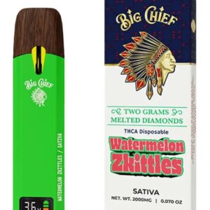 Watermelon Zkittles - Big Chief Melted Diamonds THCA Disposable 2G - Big Chief - DC LLC